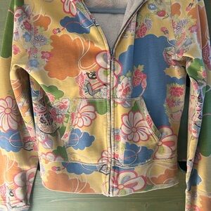 Vintage Lucky Brand Colorful Floral Hoodie